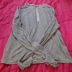 Black and White Striped Long Sleeve Shirt